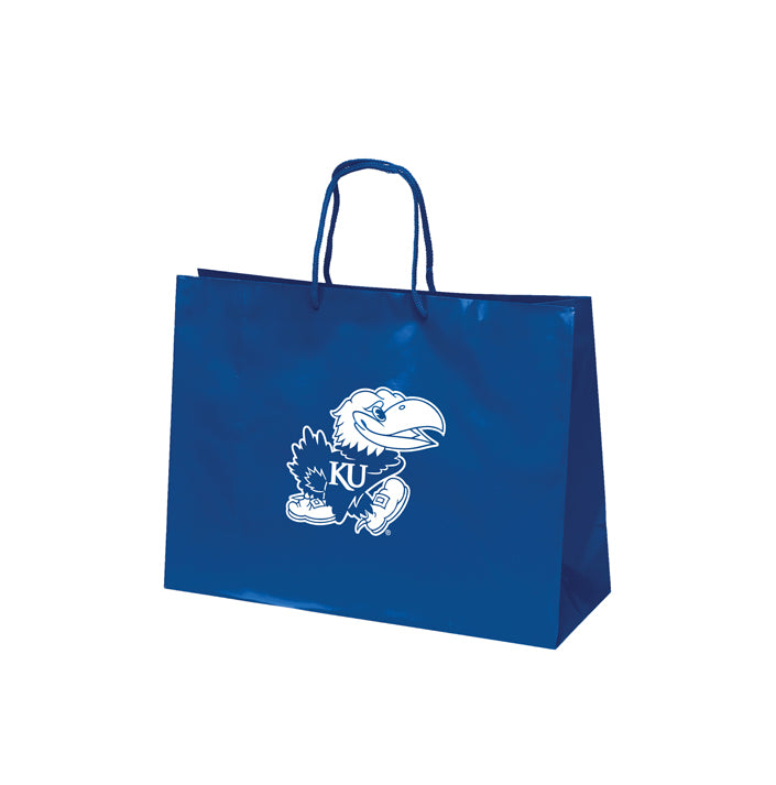 Kansas Jayhawks Large Gift Bag 16x12 Luxe Blue - PSGLS0448803
