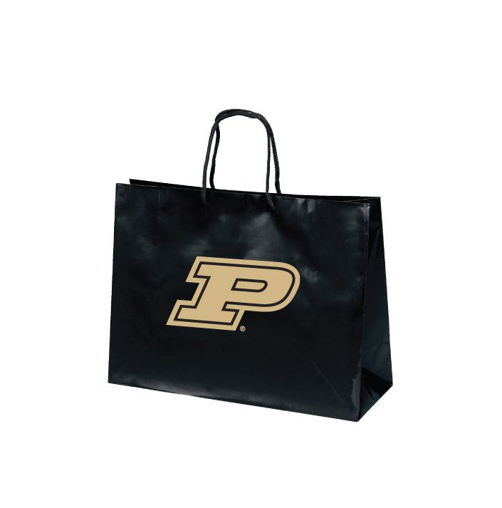 Purdue Boilermakers Large Gift Bag 16x12 Luxe Black - PSGLS0458897