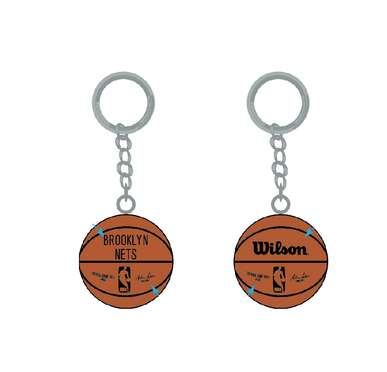 Brooklyn Nets 3-D Basketball Keychain - wilson 2024 - PSGLS0479862