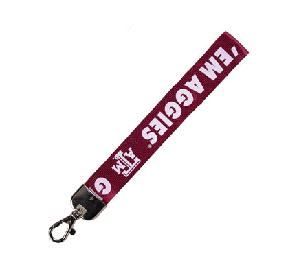 Texas A&M Aggies Wristlet Lanyard Tagline Gig 'Em Aggies Maroon - PSGLS0457241